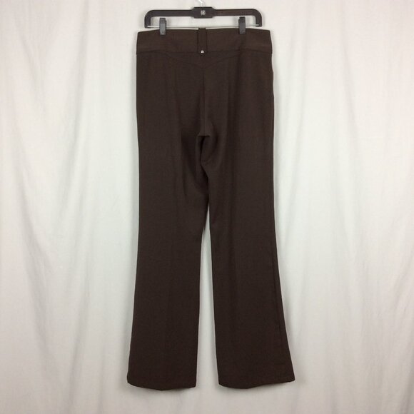 BCBG MaxAzria High Rise Trouser Pants Stretch Career Academia Brown 12 - Picture 2 of 6